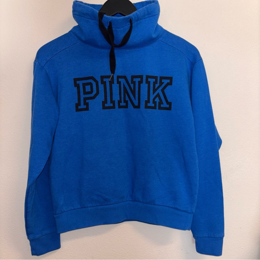 Victoria’s Secret PINK Blue Funnel Neck Hoodie XS Athleisure